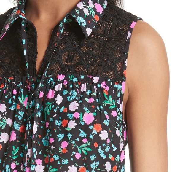 NEW Kate Spade Floral Greenhouse Lace Yoke Shirt Size Small - Picture 4 of 11